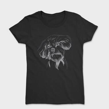Cool Dog Illustration Doodle, Tricou Femei