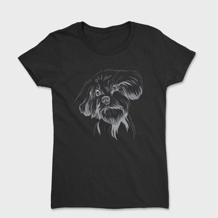 Cool Dog Illustration Doodle, Tricou Femei