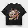Oni Monster Asian Mask, Tricou Oversize Barbati (Unisex)