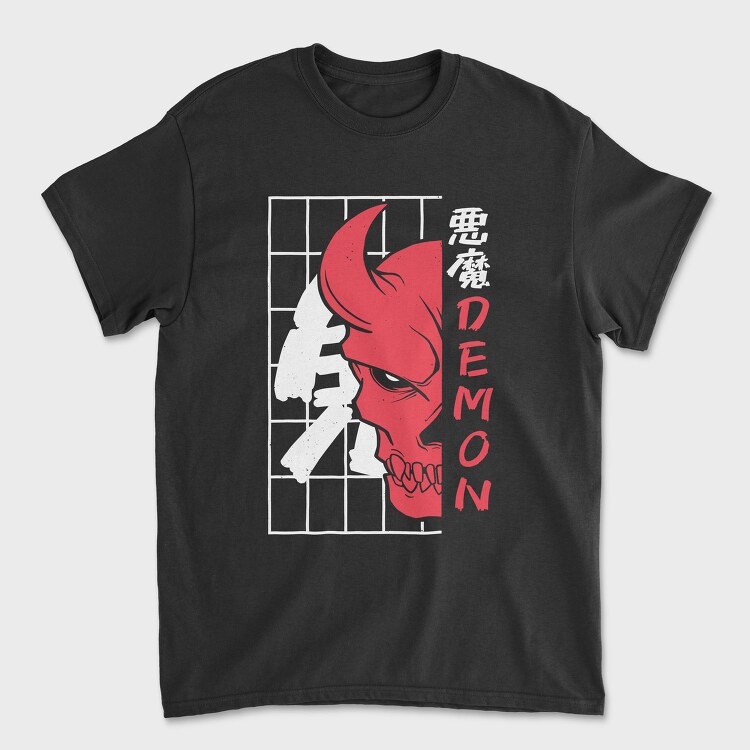Oni Skull Flat, Tricou Barbati (Unisex)