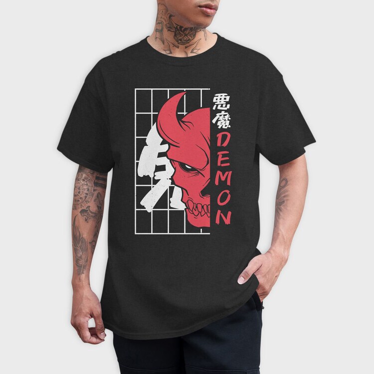 Oni Skull Flat, Tricou Barbati (Unisex)