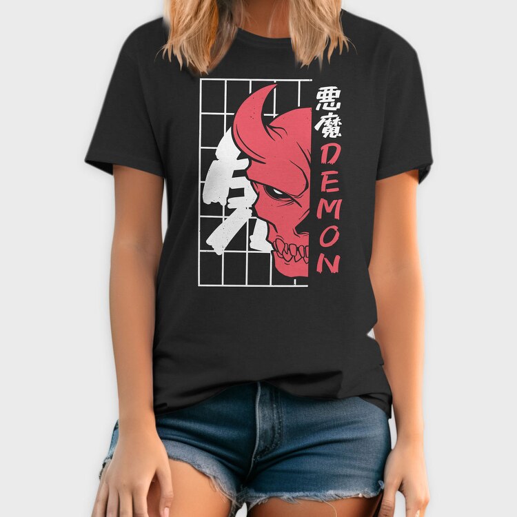 Oni Skull Flat, Tricou Barbati (Unisex)