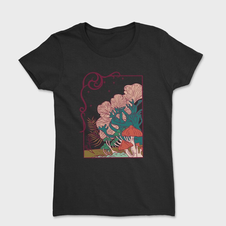 Cool Mushrooms Illustration, Tricou Femei