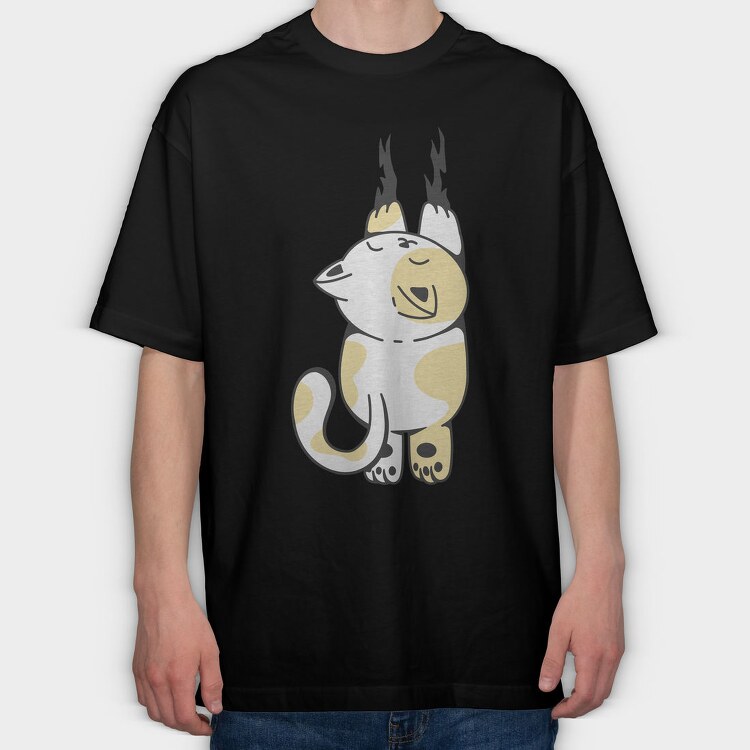 Cute Fat Cat Climbing, Tricou Oversize Barbati (Unisex)