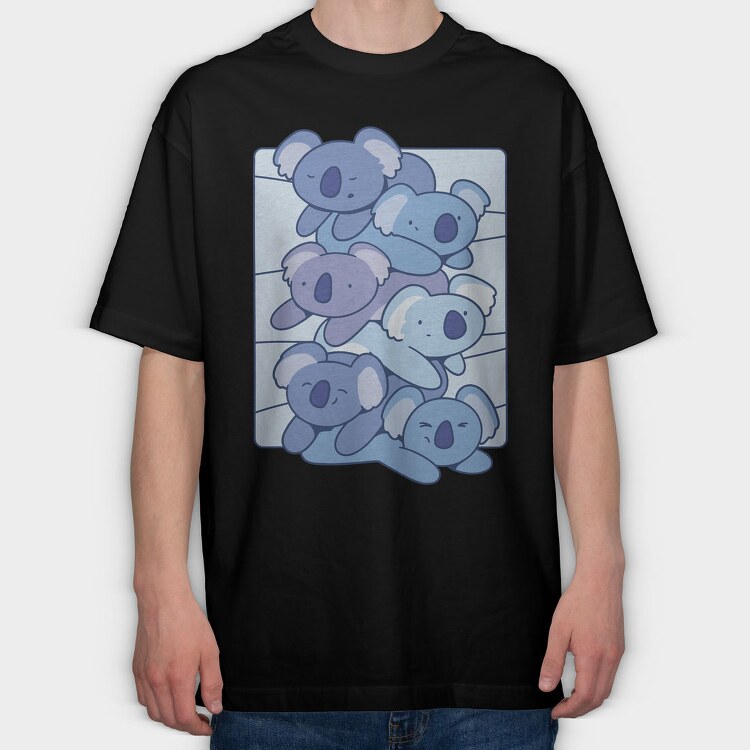 Koala Animal Cute Tower, Tricou Oversize Barbati (Unisex)