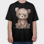 Teddy Bear Sitting, Tricou Oversize Barbati (Unisex)
