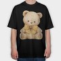 Teddy Bear Bow, Tricou Oversize Barbati (Unisex)