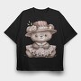 Teddy Flower Hat, Tricou Oversize Barbati (Unisex)