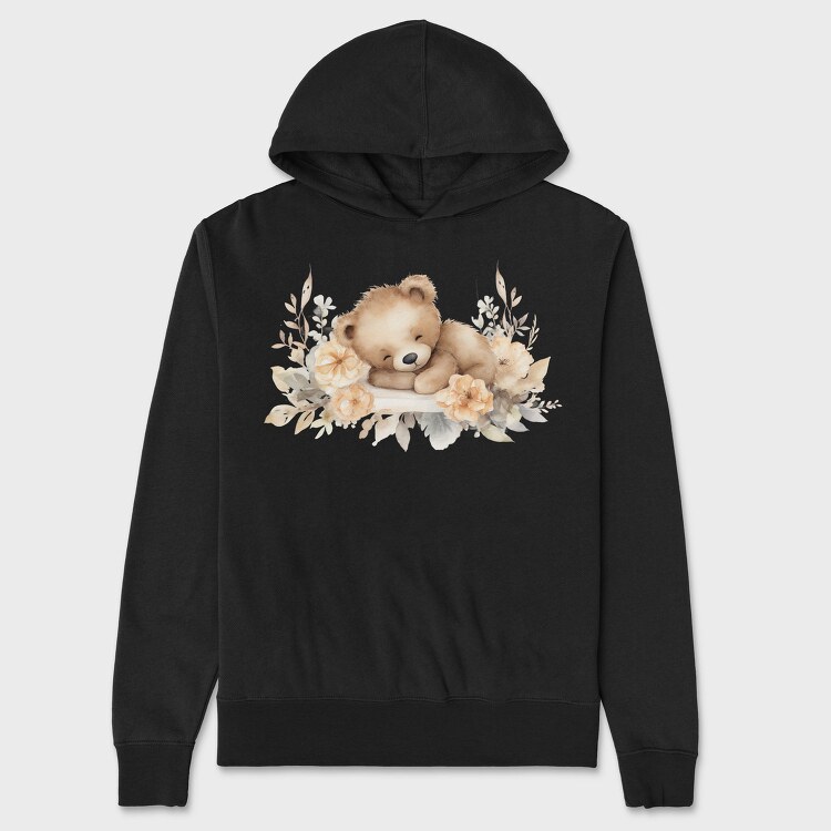 Teddy Sleep Flowers, Hanorac Oversize Barbati (Unisex)