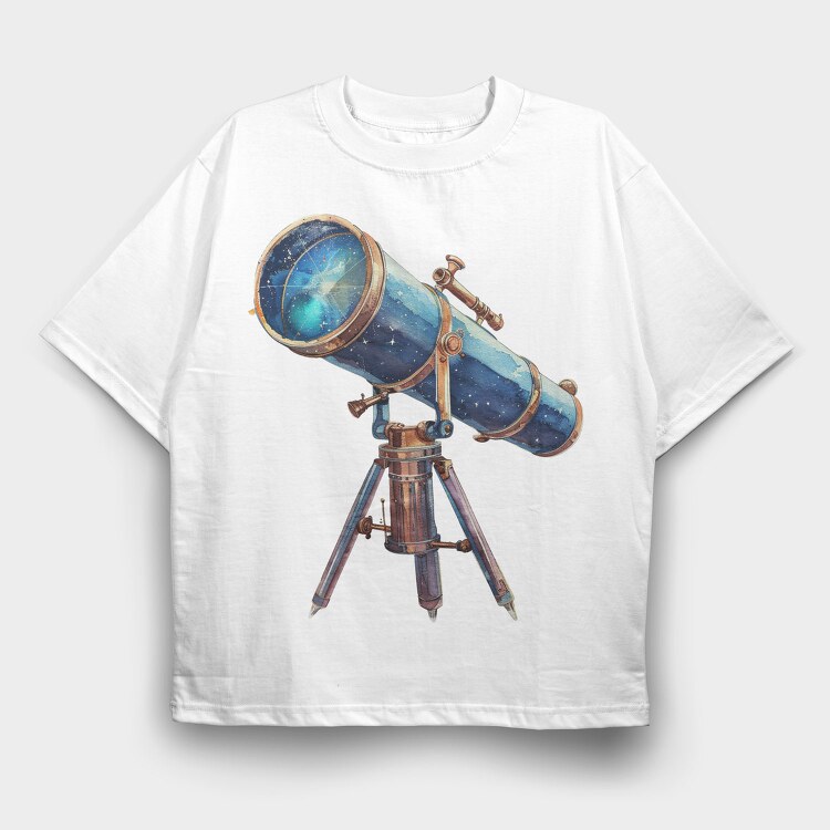 Telescope Galaxy View, Tricou Oversize Barbati (Unisex)