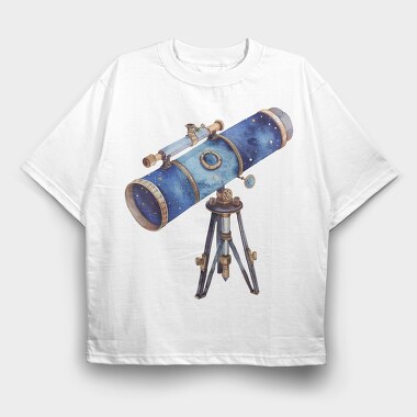 Telescope Stars Night, Tricou Oversize Barbati (Unisex)