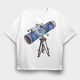 Telescope Stars Night, Tricou Oversize Barbati (Unisex)