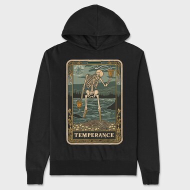 Temperance Skeleton Card, Hanorac Oversize Barbati (Unisex)