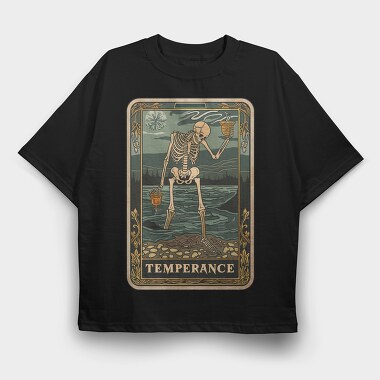 Temperance Skeleton Card, Tricou Oversize Barbati (Unisex)