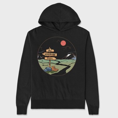 The Adventure Begins, Hanorac Oversize Barbati (Unisex)