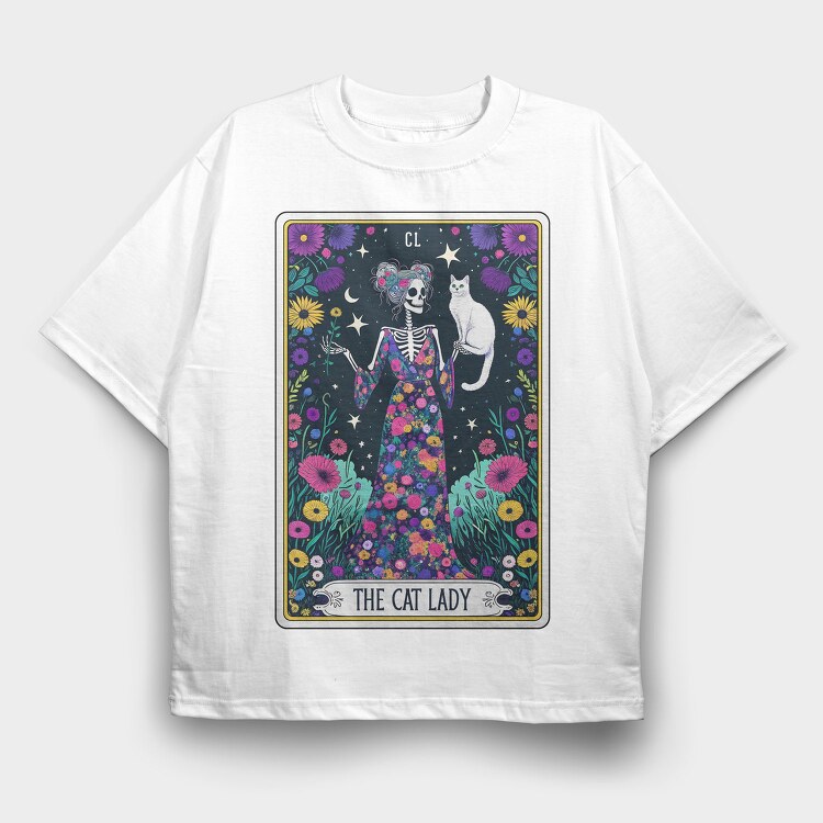 The Cat Lady, Tricou Oversize Barbati (Unisex)