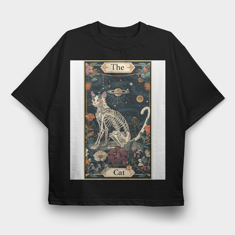 The Cat Skeleton, Tricou Oversize Barbati (Unisex)