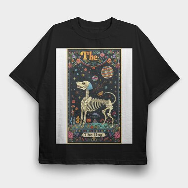 The Dog Skeleton, Tricou Oversize Barbati (Unisex)