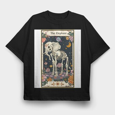 The Elephant Skeleton, Tricou Oversize Barbati (Unisex)