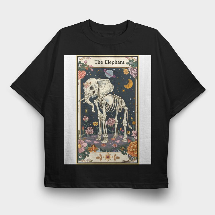 The Elephant Skeleton, Tricou Oversize Barbati (Unisex)