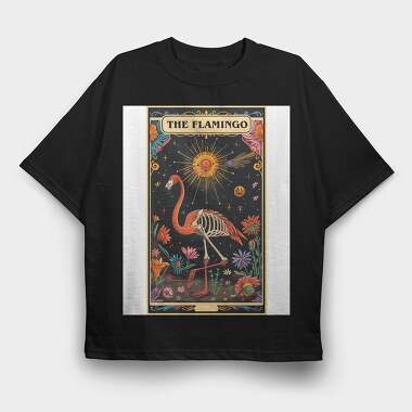 The Flamingo Skeleton, Tricou Oversize Barbati (Unisex)