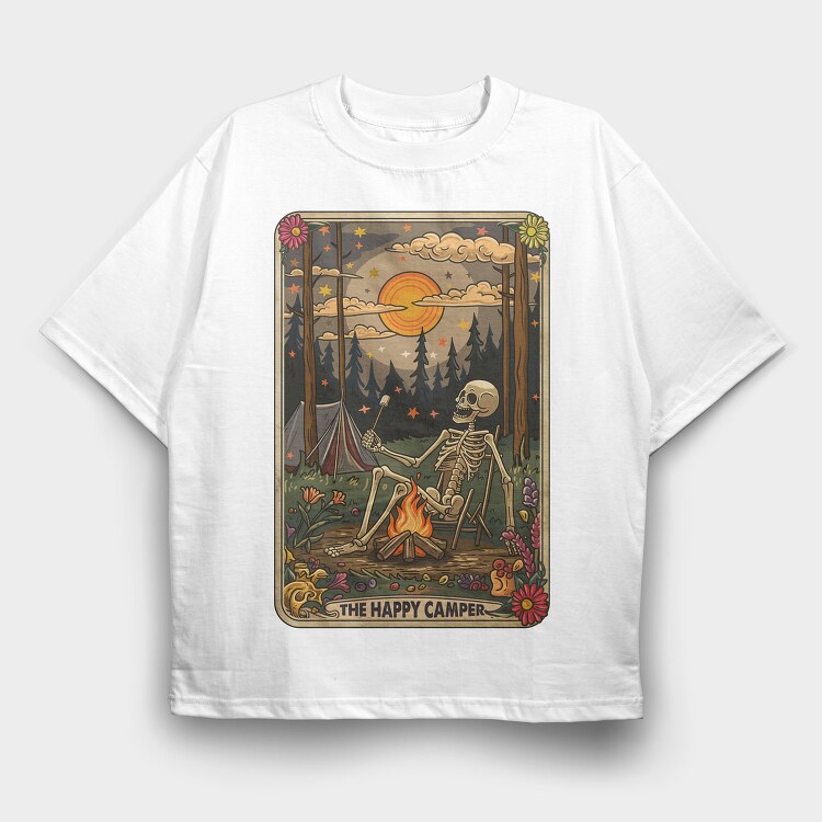 The Happy Camper, Tricou Oversize Barbati (Unisex)