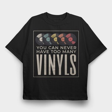 Vinyl Records Quote, Tricou Oversize Barbati (Unisex)
