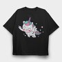 Cute Flying Unicorn, Tricou Oversize Barbati (Unisex)