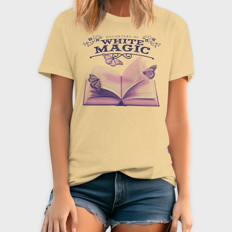 Open Book And Butterflies White Magic Tote, Tricou Barbati (Unisex)