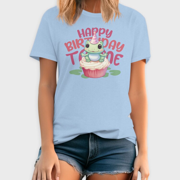 Cute Frog On Cupcake Birthday Mug, Tricou Barbati (Unisex)