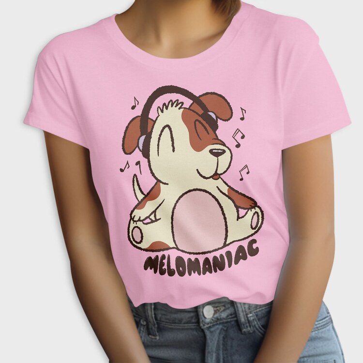 Dog With Headphones Music, Tricou Femei