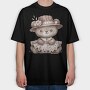 Teddy Flower Hat, Tricou Oversize Barbati (Unisex)