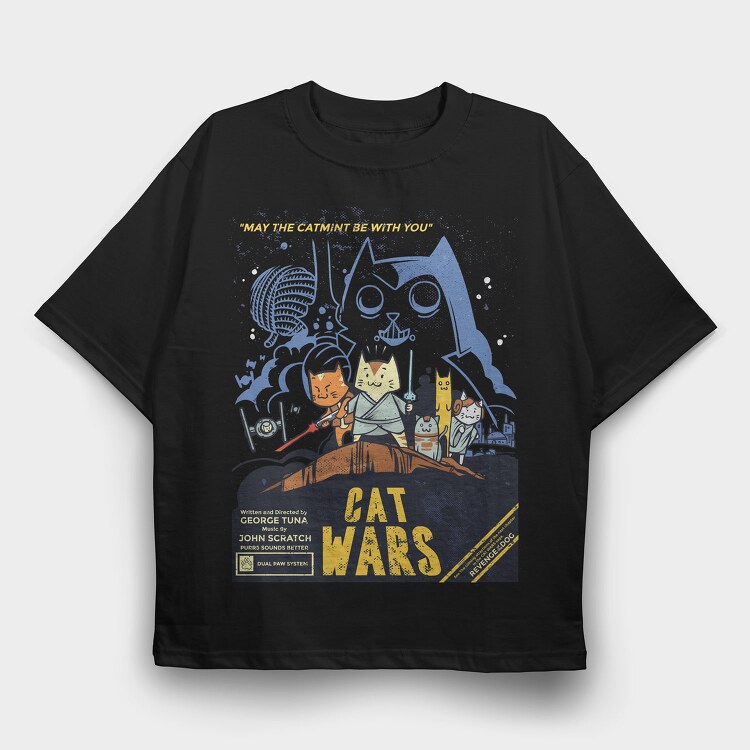 Cat Wars, Tricou Oversize Barbati (Unisex)