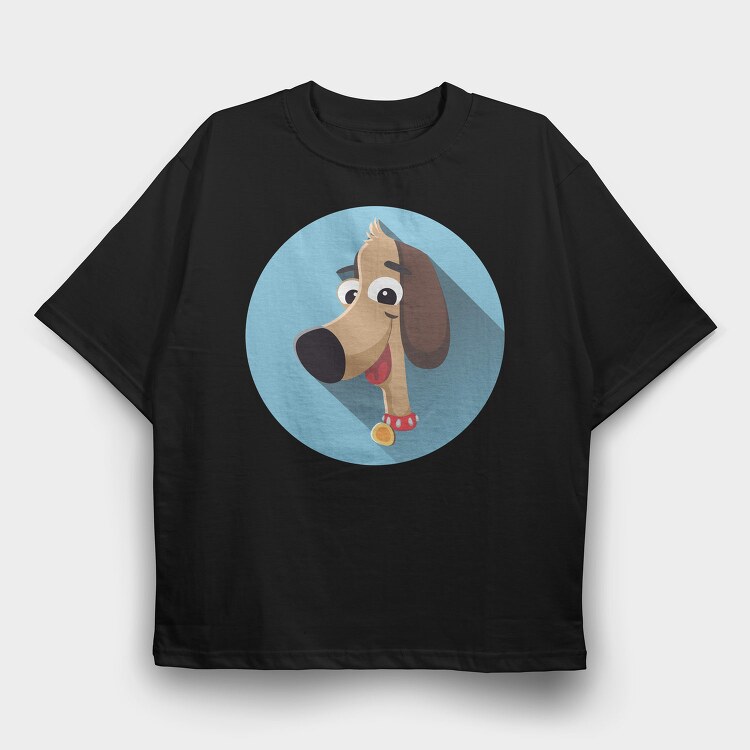 Doggy Smile, Tricou Oversize Barbati (Unisex)