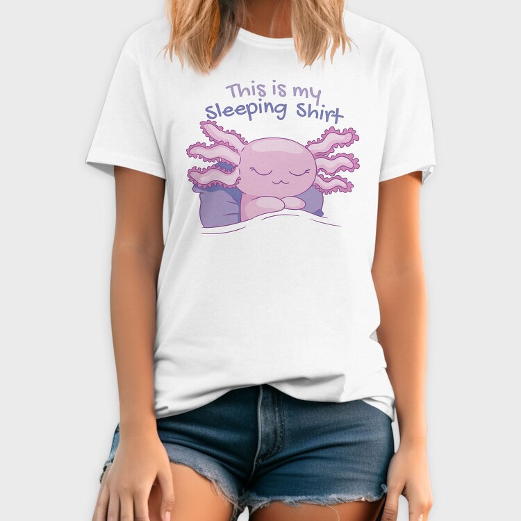 Axolotl Sleeping Shirt, Tricou Barbati (Unisex)