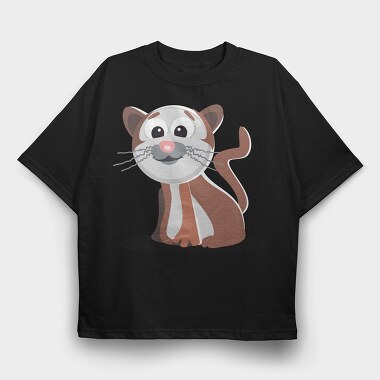 Cat Whiskers Smile, Tricou Oversize Barbati (Unisex)