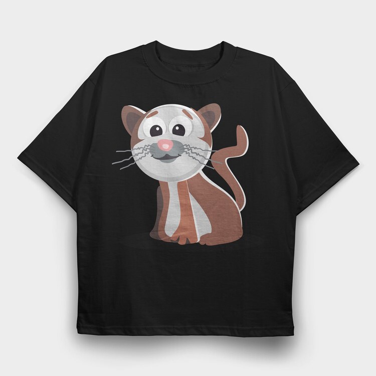 Cat Whiskers Smile, Tricou Oversize Barbati (Unisex)