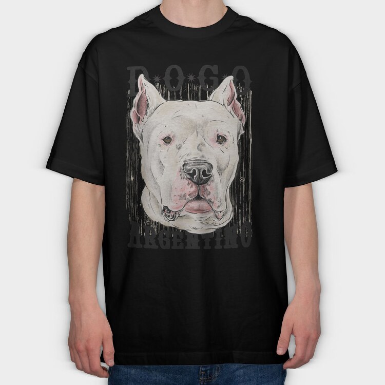 Dogo Argentino Dog Breed, Tricou Oversize Barbati (Unisex)