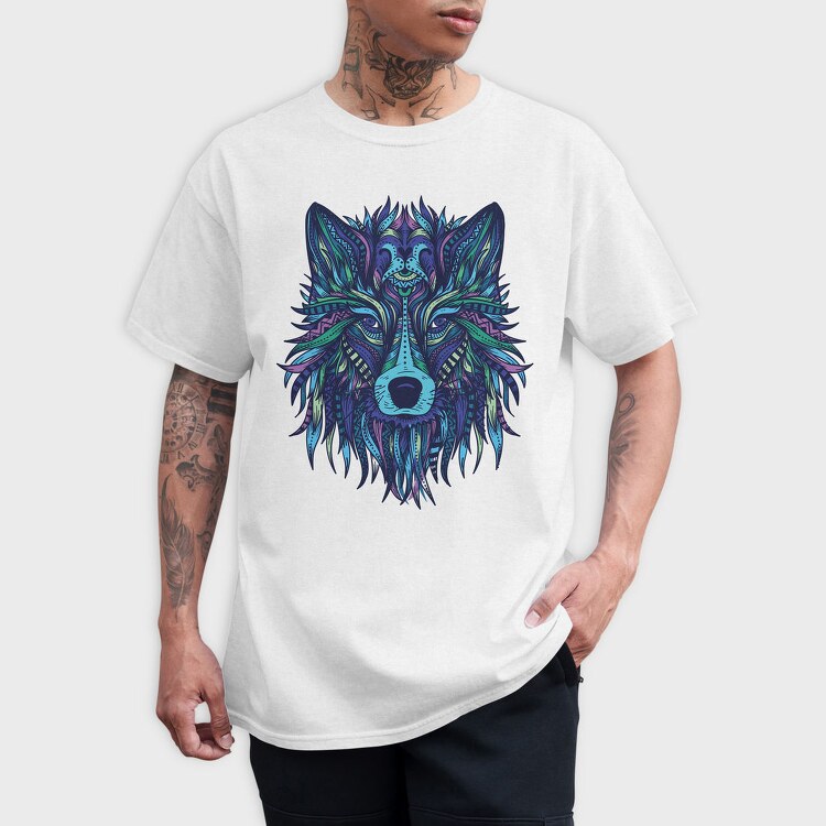 Wolf Illustration Color 001, Tricou Barbati (Unisex)