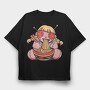 Voodoo Doll Eating Spaghetti, Tricou Oversize Barbati (Unisex)