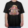 Voodoo Doll Eating Spaghetti, Tricou Oversize Barbati (Unisex)