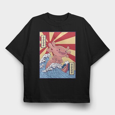 Axolotl Wave, Tricou Oversize Barbati (Unisex)