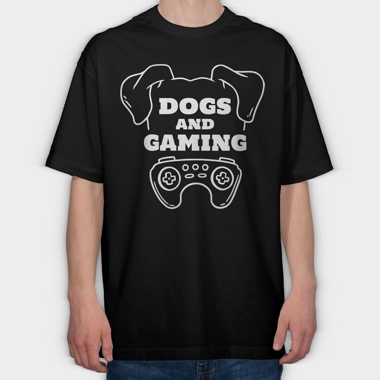 Dogs And Gaming, Tricou Oversize Barbati (Unisex)
