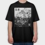 Koi Yin Yang Life Death Hand Drawn, Tricou Oversize Barbati (Unisex)