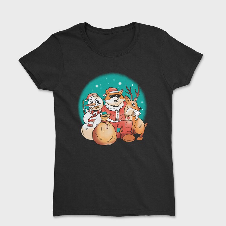Christmas Fox Santa Xmas, Tricou Femei