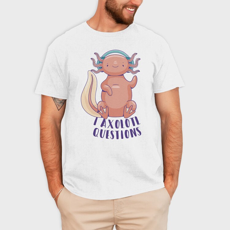 Axolotl With Headphones, Tricou Barbati (Unisex)