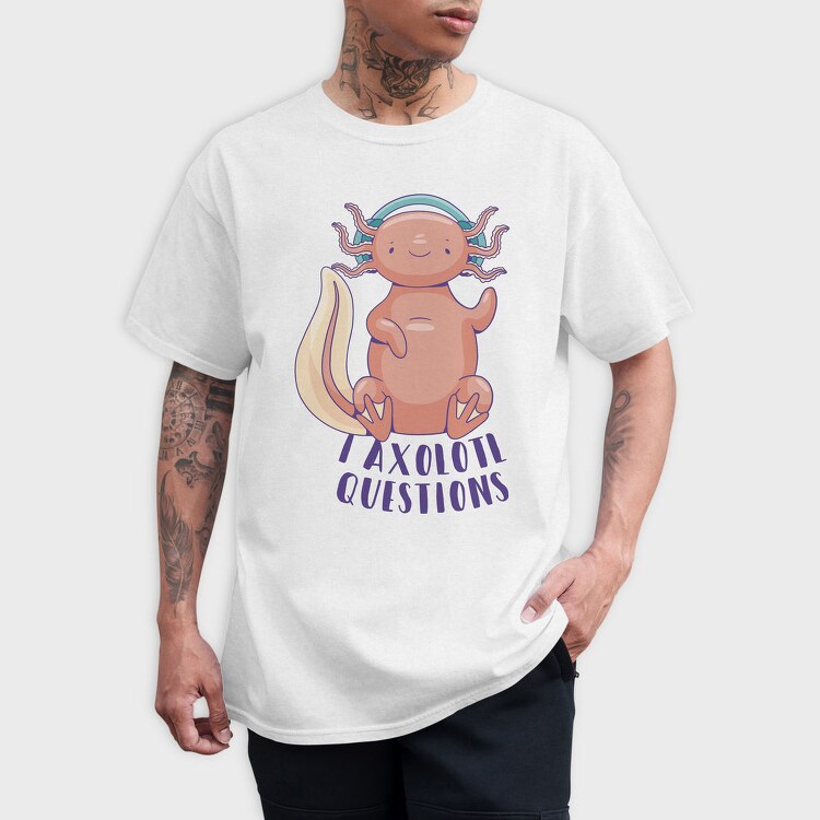 Axolotl With Headphones, Tricou Barbati (Unisex)