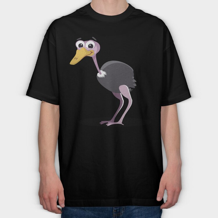 Ostrich Smile, Tricou Oversize Barbati (Unisex)