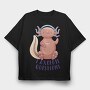 Axolotl With Headphones, Tricou Oversize Barbati (Unisex)