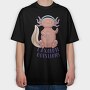 Axolotl With Headphones, Tricou Oversize Barbati (Unisex)